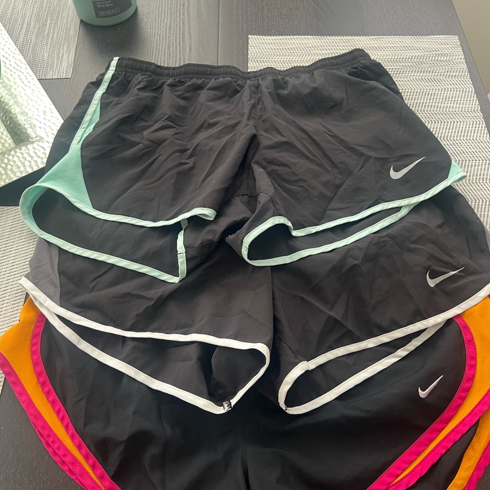 Women’s Nike Dri-FIT Running shorts with brief liner size Large SET OF 3